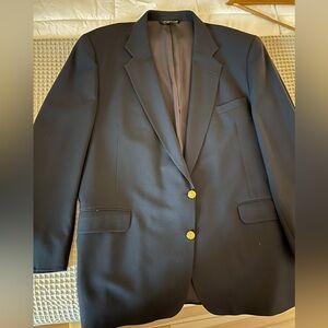 Vintage 100% Wool Navy Blazer – Made in USA with Gold Buttons